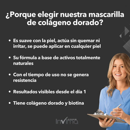 Dile Bye Bye a las arrugas y lineas de expresión 2x1 🔥😱 - Mascarilla de Colágeno dorado